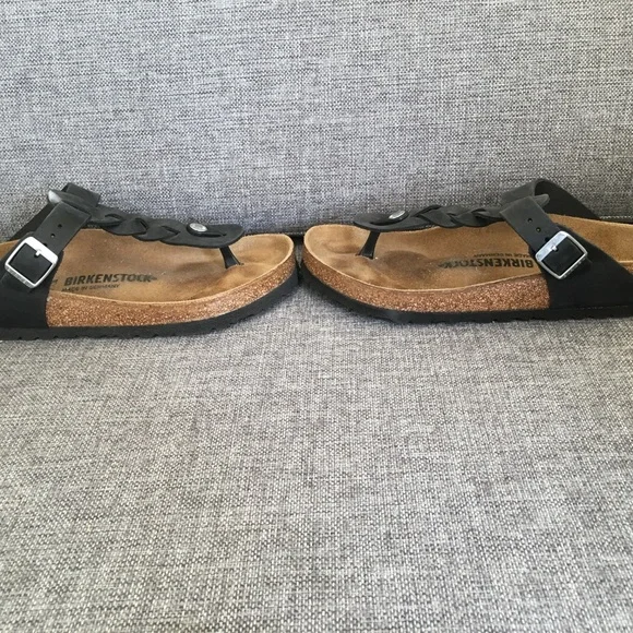 Birkenstock Gizeh Braided Leather in Black NWOB - Picture 3 of 5
